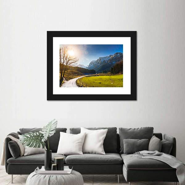 View On Spring Landscape By Berchtesgaden Canvas Wall Art-3 Horizontal-Gallery Wrap-25" x 16"-Tiaracle