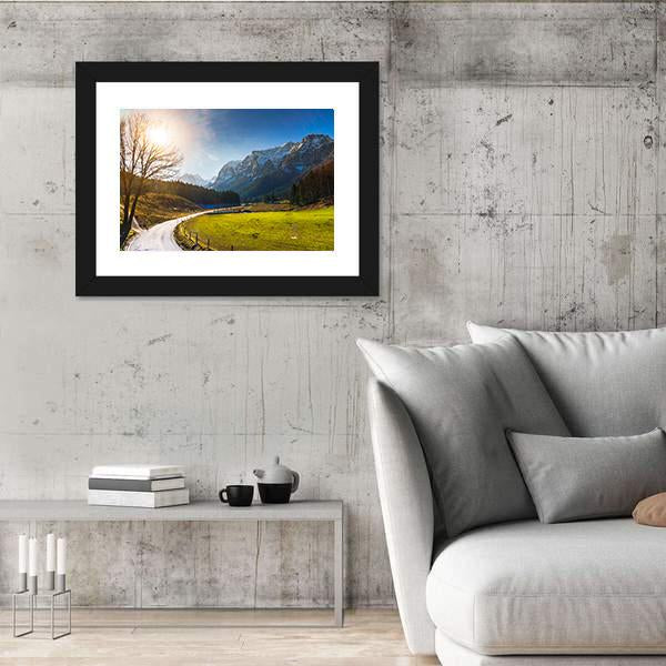View On Spring Landscape By Berchtesgaden Canvas Wall Art-3 Horizontal-Gallery Wrap-25" x 16"-Tiaracle