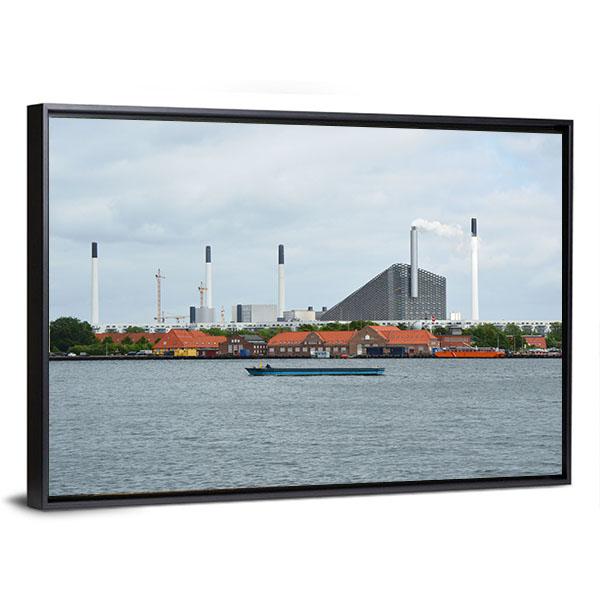 View On The Incinerator Of Copenhagen Canvas Wall Art-3 Horizontal-Gallery Wrap-25" x 16"-Tiaracle