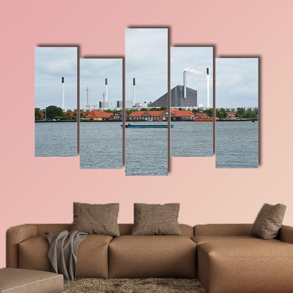View On The Incinerator Of Copenhagen Canvas Wall Art-5 Pop-Gallery Wrap-47" x 32"-Tiaracle