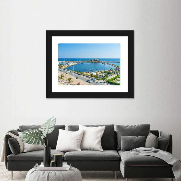 View On The Small Fishing Port Canvas Wall Art-5 Horizontal-Gallery Wrap-22" x 12"-Tiaracle