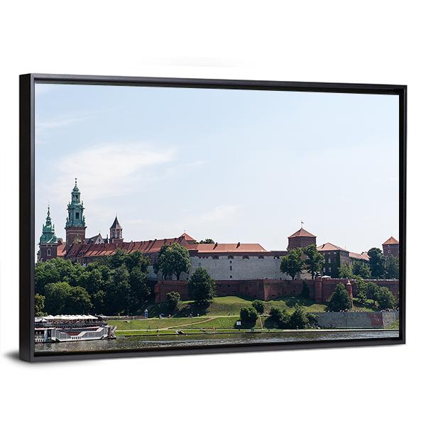 View On The Wawel Castle From The Vistula River Canvas Wall Art-3 Horizontal-Gallery Wrap-25" x 16"-Tiaracle