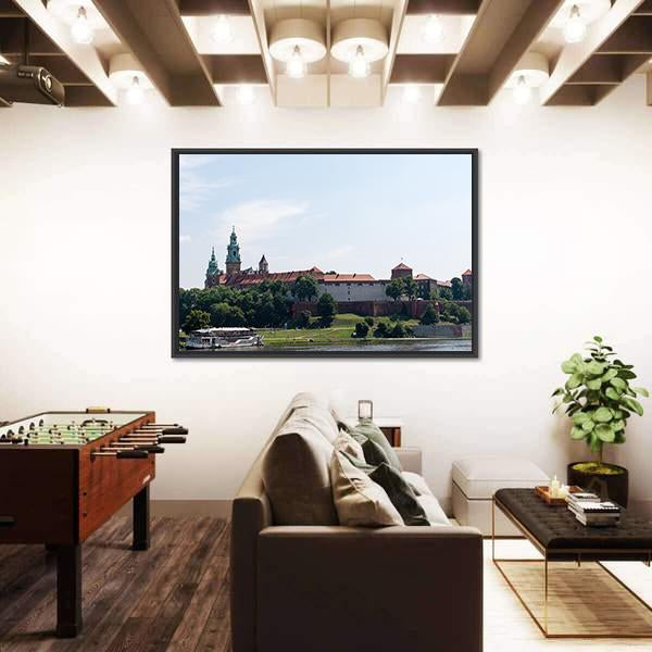 View On The Wawel Castle From The Vistula River Canvas Wall Art-3 Horizontal-Gallery Wrap-25" x 16"-Tiaracle