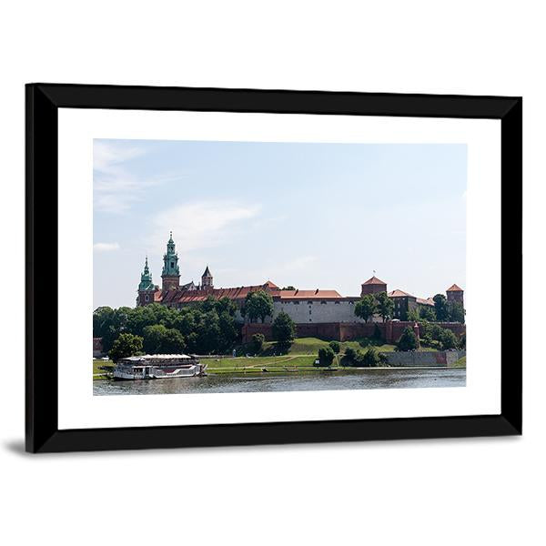 View On The Wawel Castle From The Vistula River Canvas Wall Art-3 Horizontal-Gallery Wrap-25" x 16"-Tiaracle