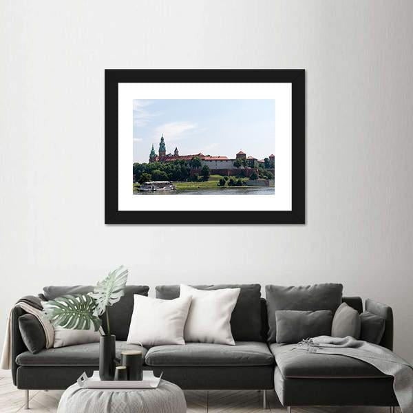 View On The Wawel Castle From The Vistula River Canvas Wall Art-3 Horizontal-Gallery Wrap-25" x 16"-Tiaracle