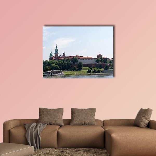 View On The Wawel Castle From The Vistula River Canvas Wall Art-1 Piece-Gallery Wrap-48" x 32"-Tiaracle