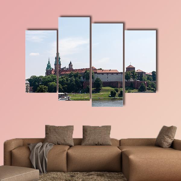 View On The Wawel Castle From The Vistula River Canvas Wall Art-1 Piece-Gallery Wrap-48" x 32"-Tiaracle