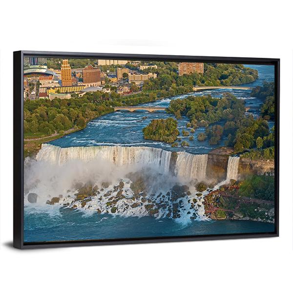 View On US Niagara Falls Canvas Wall Art-3 Horizontal-Gallery Wrap-25" x 16"-Tiaracle