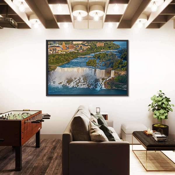 View On US Niagara Falls Canvas Wall Art-3 Horizontal-Gallery Wrap-25" x 16"-Tiaracle