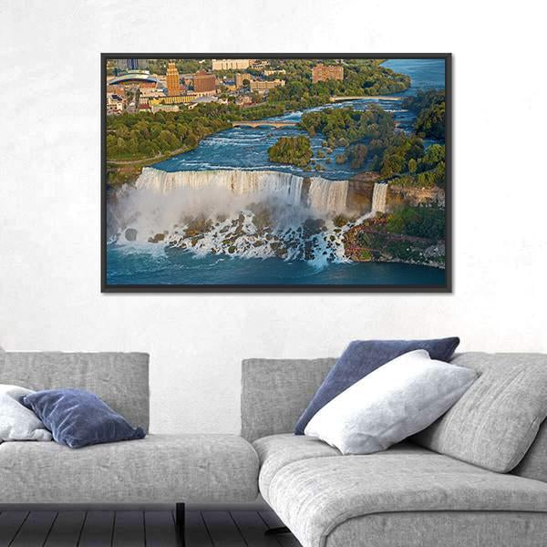 View On US Niagara Falls Canvas Wall Art-3 Horizontal-Gallery Wrap-25" x 16"-Tiaracle