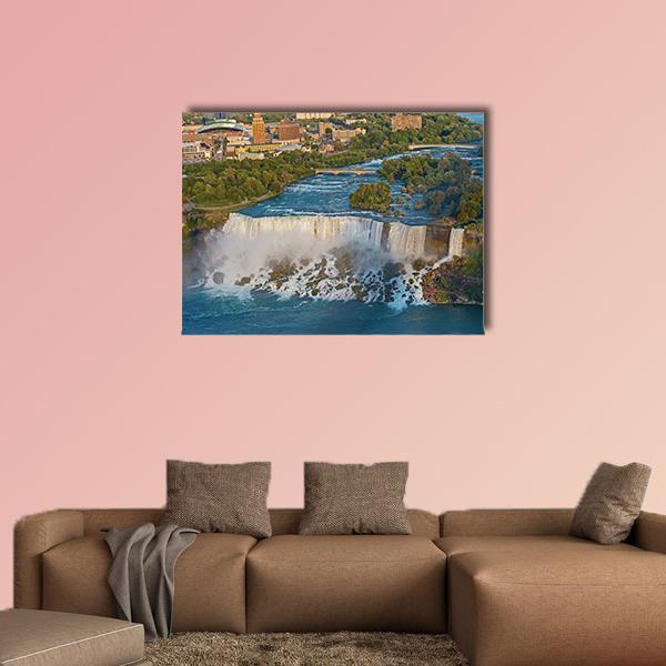 View On US Niagara Falls Canvas Wall Art-1 Piece-Gallery Wrap-48" x 32"-Tiaracle