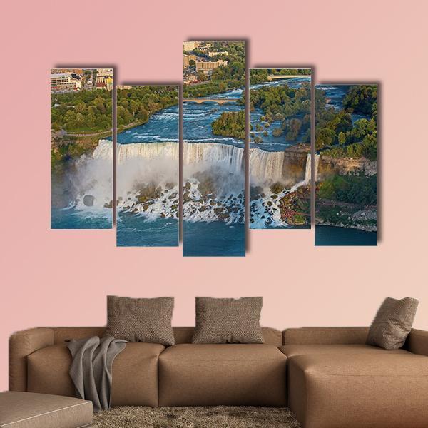 View On US Niagara Falls Canvas Wall Art-5 Pop-Gallery Wrap-47" x 32"-Tiaracle