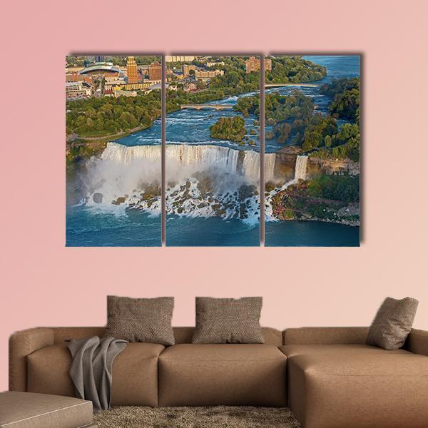 View On US Niagara Falls Canvas Wall Art-3 Horizontal-Gallery Wrap-37" x 24"-Tiaracle