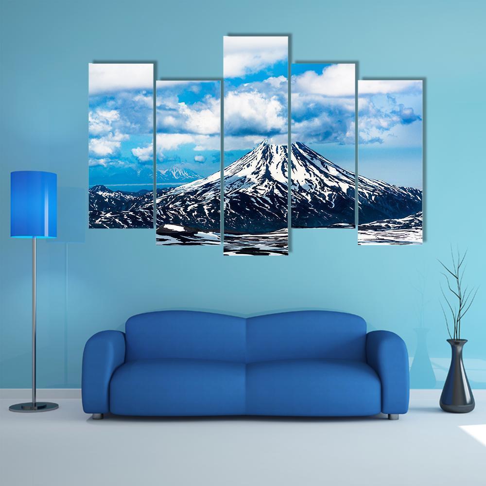 View On Viluchinskiy Volcano Canvas Wall Art-5 Pop-Gallery Wrap-47" x 32"-Tiaracle