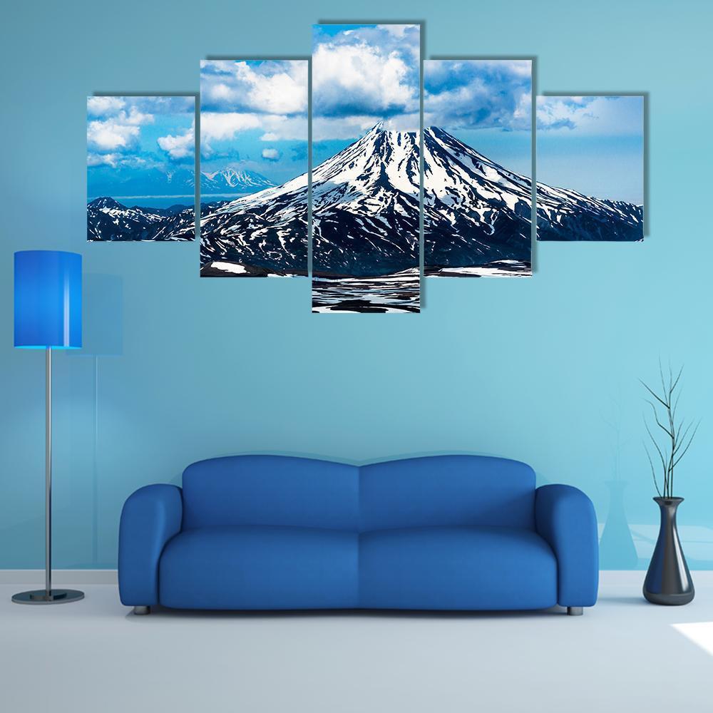 View On Viluchinskiy Volcano Canvas Wall Art-5 Star-Gallery Wrap-62" x 32"-Tiaracle