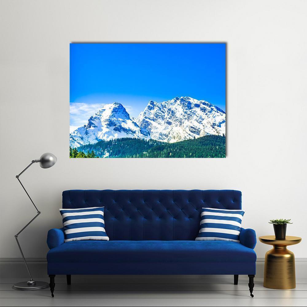 View On Watzmann Mountain Canvas Wall Art-1 Piece-Gallery Wrap-48" x 32"-Tiaracle