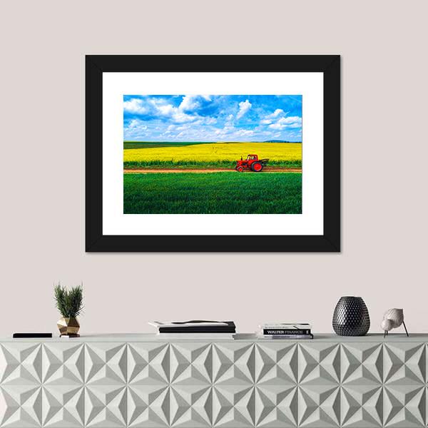 View Over Agricultural Fields Canvas Wall Art-1 Piece-Framed Print-20" x 16"-Tiaracle