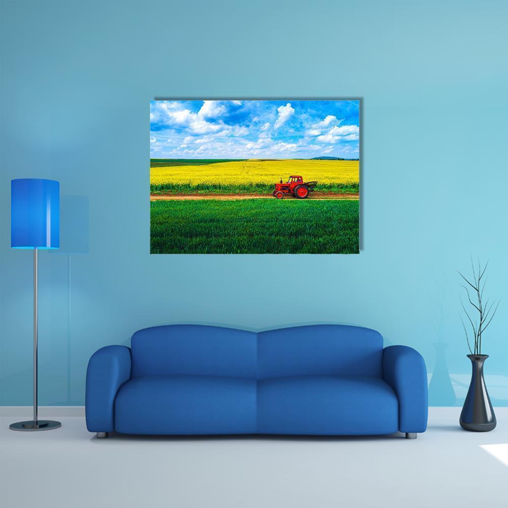 View Over Agricultural Fields Canvas Wall Art-5 Horizontal-Gallery Wrap-22" x 12"-Tiaracle