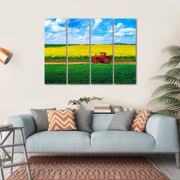 View Over Agricultural Fields Canvas Wall Art-4 Horizontal-Gallery Wrap-34" x 24"-Tiaracle
