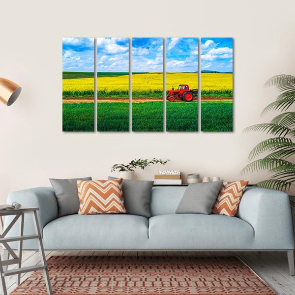View Over Agricultural Fields Canvas Wall Art-5 Horizontal-Gallery Wrap-22" x 12"-Tiaracle