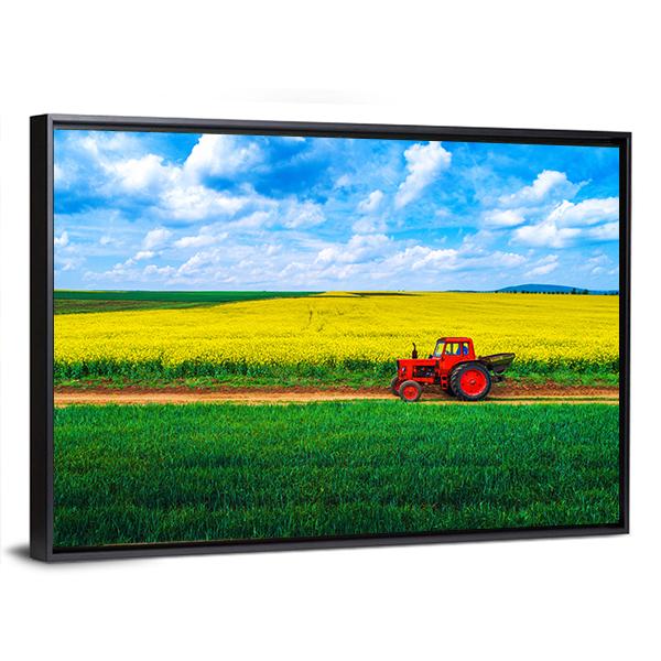 View Over Agricultural Fields Canvas Wall Art-3 Horizontal-Gallery Wrap-25" x 16"-Tiaracle