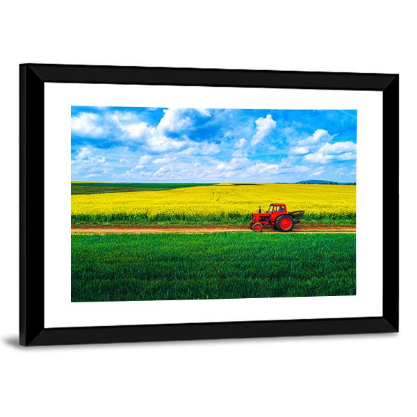 View Over Agricultural Fields Canvas Wall Art-3 Horizontal-Gallery Wrap-25" x 16"-Tiaracle