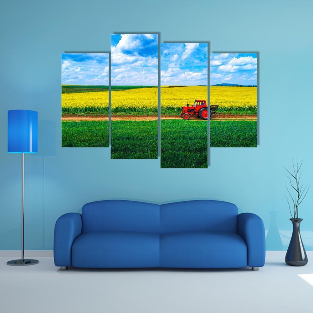 View Over Agricultural Fields Canvas Wall Art-4 Pop-Gallery Wrap-50" x 32"-Tiaracle