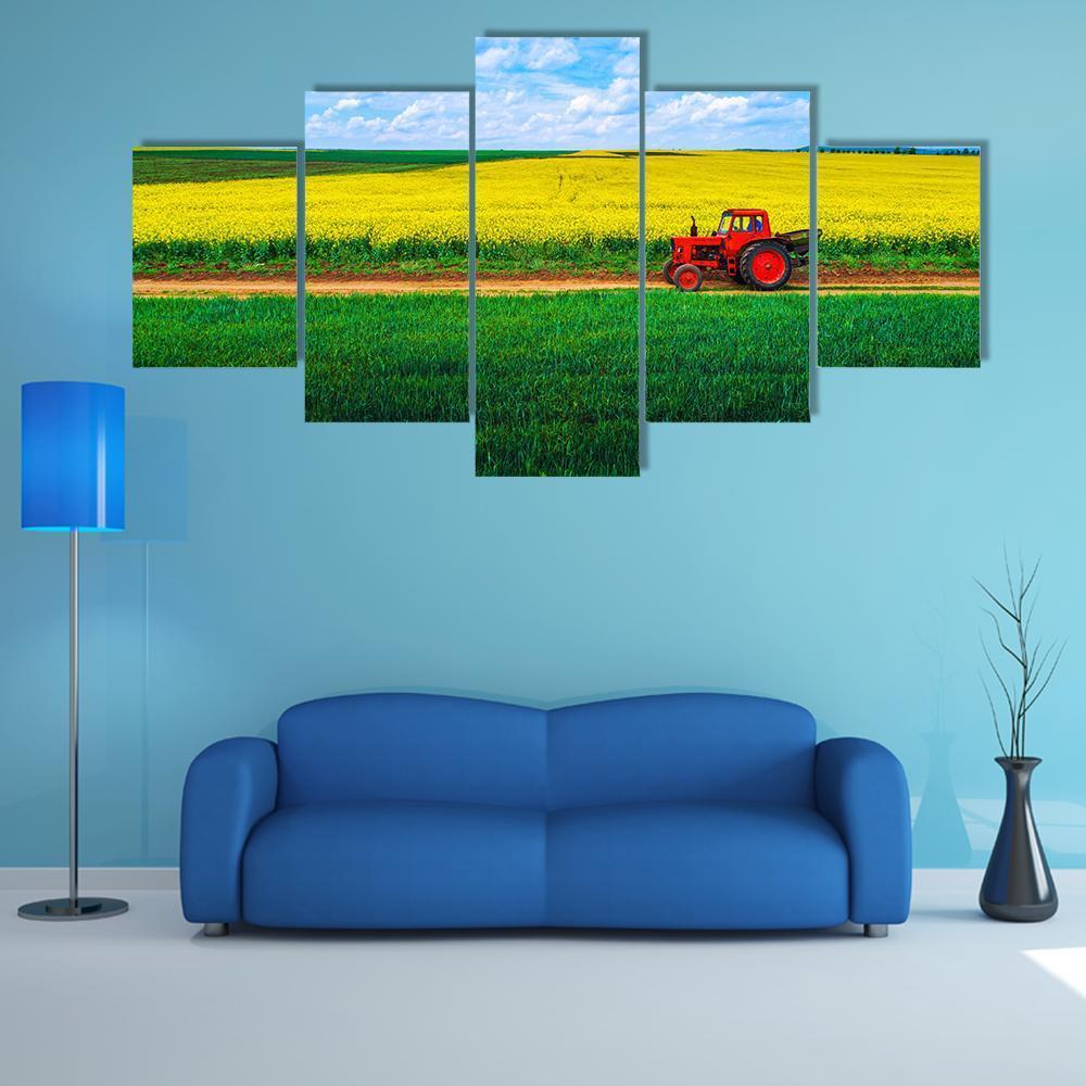 View Over Agricultural Fields Canvas Wall Art-1 Piece-Gallery Wrap-48" x 32"-Tiaracle