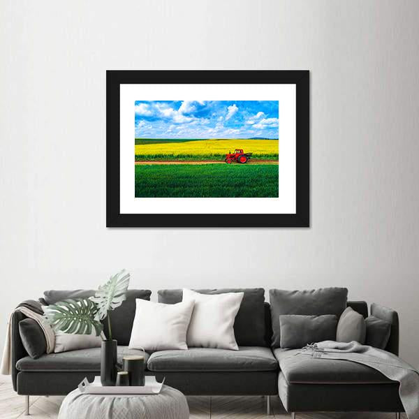 View Over Agricultural Fields Panoramic Canvas Wall Art-1 Piece-36" x 12"-Tiaracle