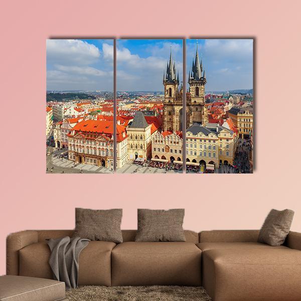 View Over Church Of Our Lady In Prague Canvas Wall Art-3 Horizontal-Gallery Wrap-37" x 24"-Tiaracle