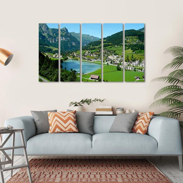 View over Engelberg Switzerland Canvas Wall Art-5 Horizontal-Gallery Wrap-22" x 12"-Tiaracle