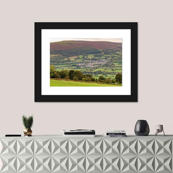 View Over Gilwern And Gilwern Hill Canvas Wall Art-1 Piece-Framed Print-20" x 16"-Tiaracle