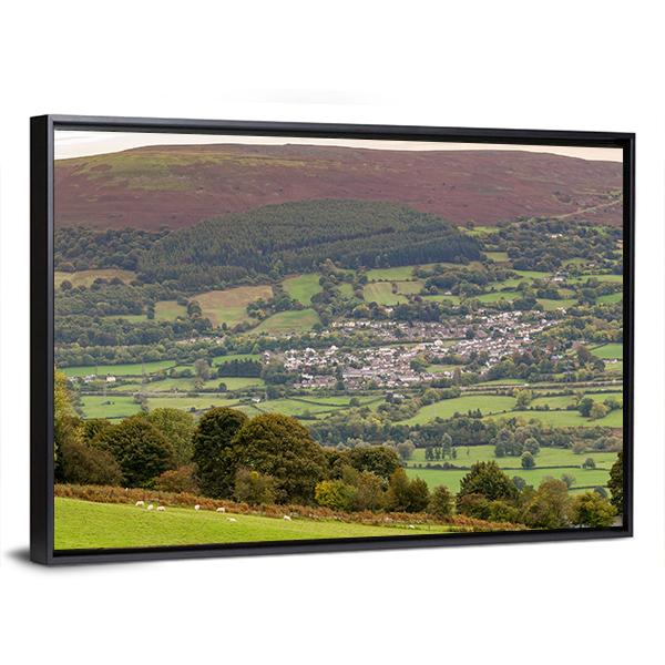 View Over Gilwern And Gilwern Hill Canvas Wall Art-3 Horizontal-Gallery Wrap-25" x 16"-Tiaracle