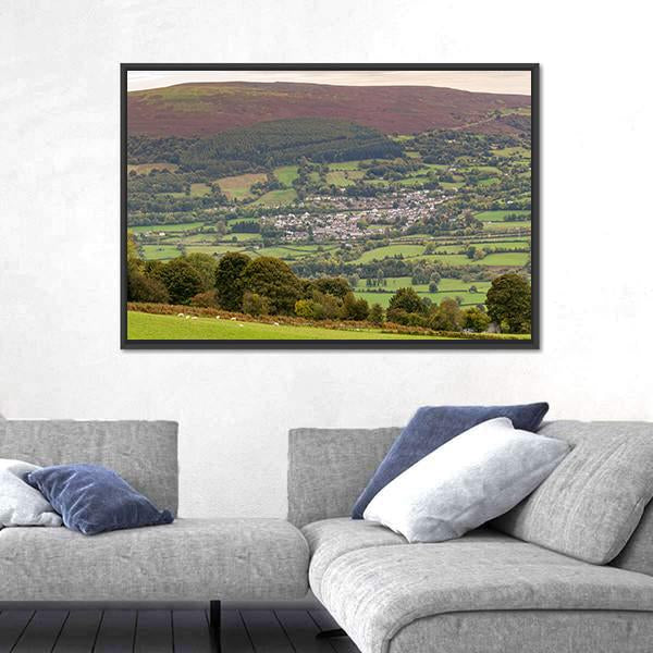 View Over Gilwern And Gilwern Hill Canvas Wall Art-3 Horizontal-Gallery Wrap-25" x 16"-Tiaracle