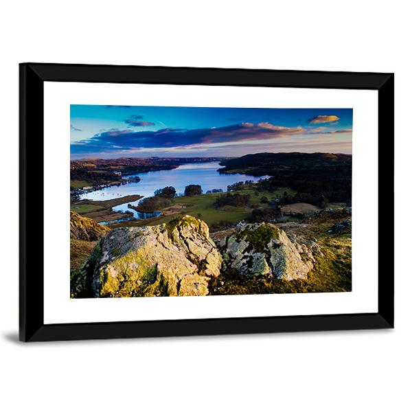 View Over Lake Windermere Panoramic Canvas Wall Art-1 Piece-36" x 12"-Tiaracle