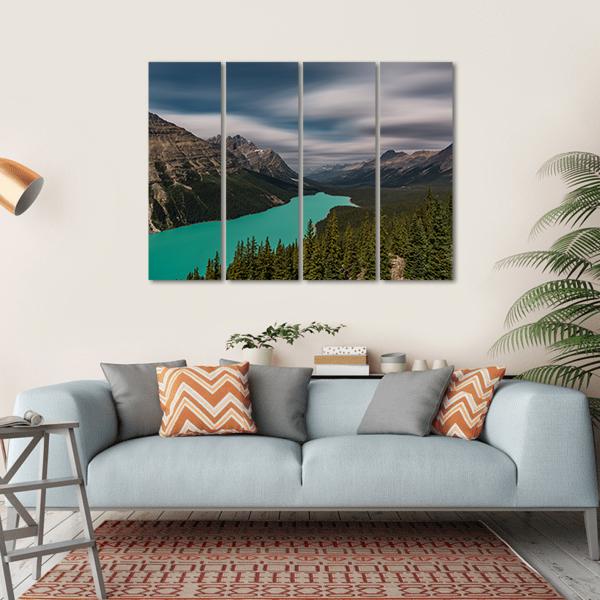 View Over Peyto Lake Canvas Wall Art-4 Horizontal-Gallery Wrap-34" x 24"-Tiaracle