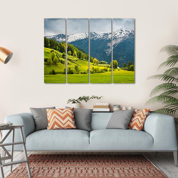 View Over Summer Colors In Alpine Canvas Wall Art-4 Horizontal-Gallery Wrap-34" x 24"-Tiaracle