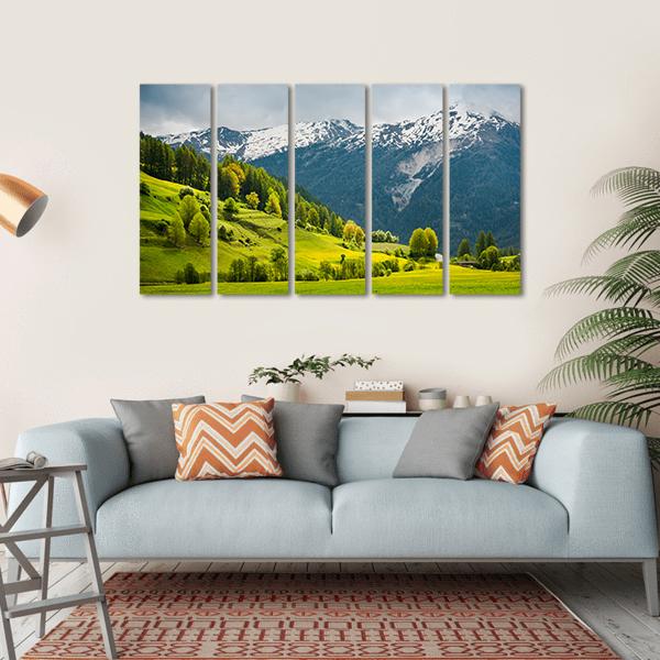 View Over Summer Colors In Alpine Canvas Wall Art-5 Horizontal-Gallery Wrap-22" x 12"-Tiaracle