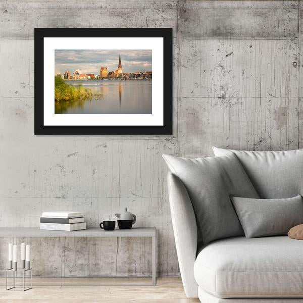 View Over The River Warnow To Rostock Canvas Wall Art-3 Horizontal-Gallery Wrap-25" x 16"-Tiaracle