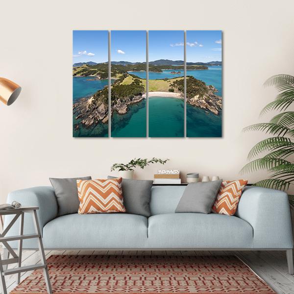 View Over Urupukapuka Island In New Zealand Canvas Wall Art-4 Horizontal-Gallery Wrap-34" x 24"-Tiaracle