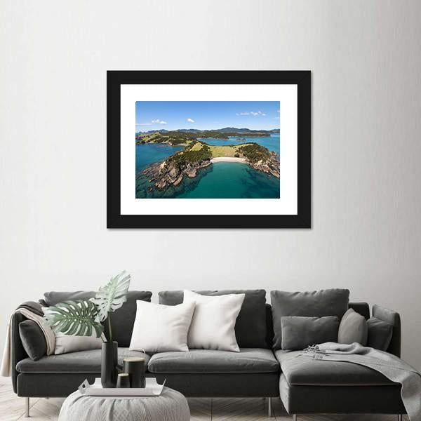 View Over Urupukapuka Island In New Zealand Canvas Wall Art-5 Horizontal-Gallery Wrap-22" x 12"-Tiaracle