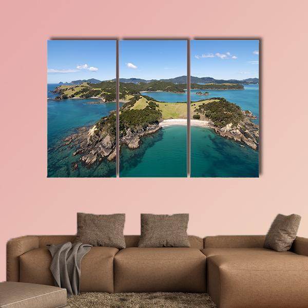 View Over Urupukapuka Island In New Zealand Canvas Wall Art-3 Horizontal-Gallery Wrap-37" x 24"-Tiaracle