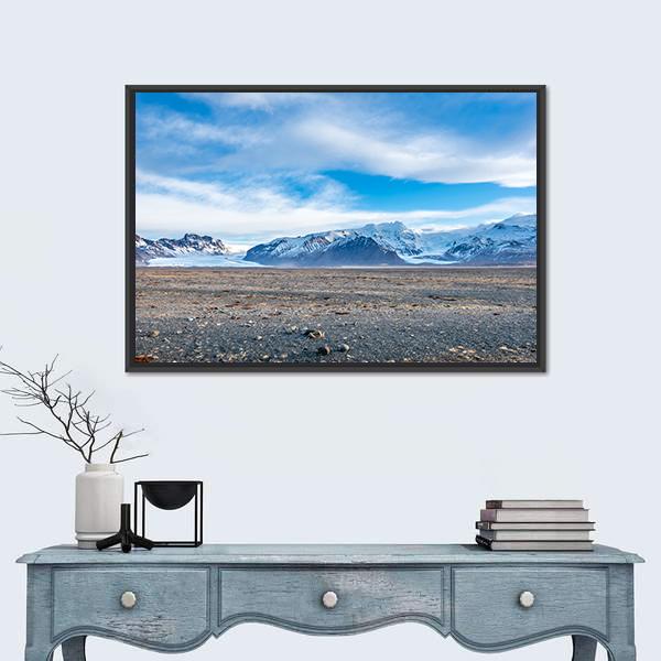 View Point To Hvannadalshnukur Peak Canvas Wall Art-1 Piece-Floating Frame-24" x 16"-Tiaracle