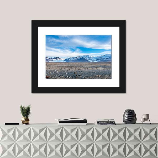 View Point To Hvannadalshnukur Peak Canvas Wall Art-1 Piece-Framed Print-20" x 16"-Tiaracle