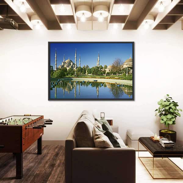 View To Blue Mosque In Istanbul Canvas Wall Art-3 Horizontal-Gallery Wrap-25" x 16"-Tiaracle