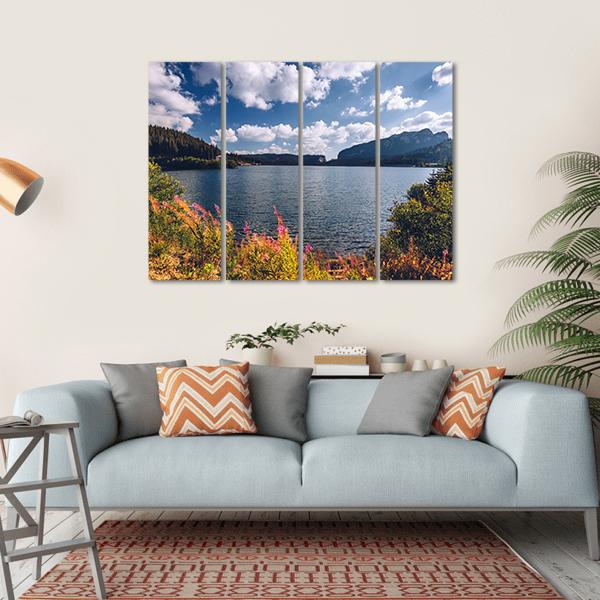 View To Bolboci Lake Canvas Wall Art-4 Horizontal-Gallery Wrap-34" x 24"-Tiaracle