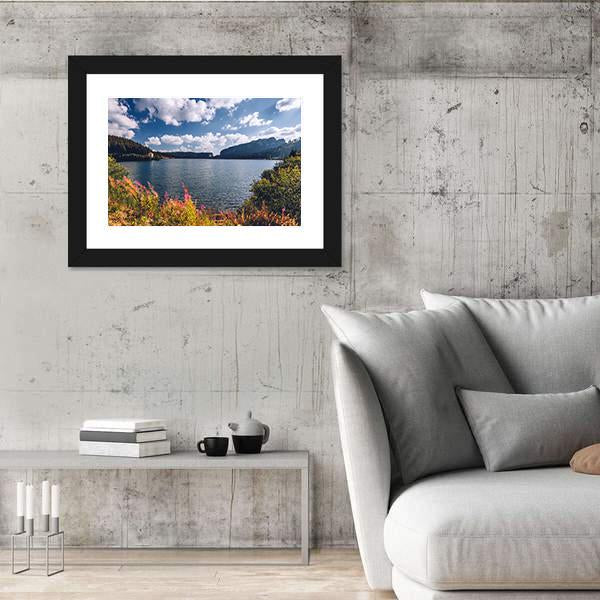 View To Bolboci Lake In Romania Panoramic Canvas Wall Art-1 Piece-36" x 12"-Tiaracle