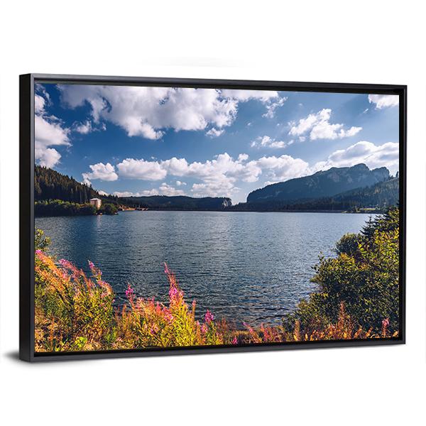 View To Bolboci Lake In Romania Panoramic Canvas Wall Art-1 Piece-36" x 12"-Tiaracle