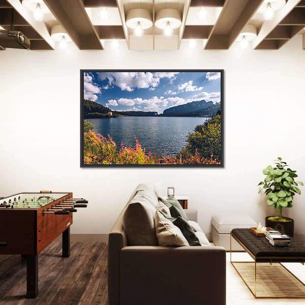 View To Bolboci Lake In Romania Panoramic Canvas Wall Art-1 Piece-36" x 12"-Tiaracle