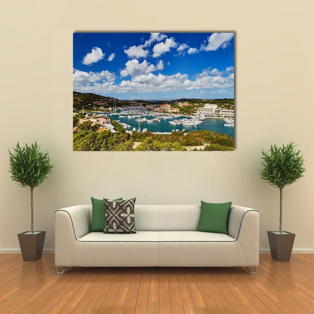 Marina Of Porto Cervo Canvas Wall Art-1 Piece-Gallery Wrap-48" x 32"-Tiaracle